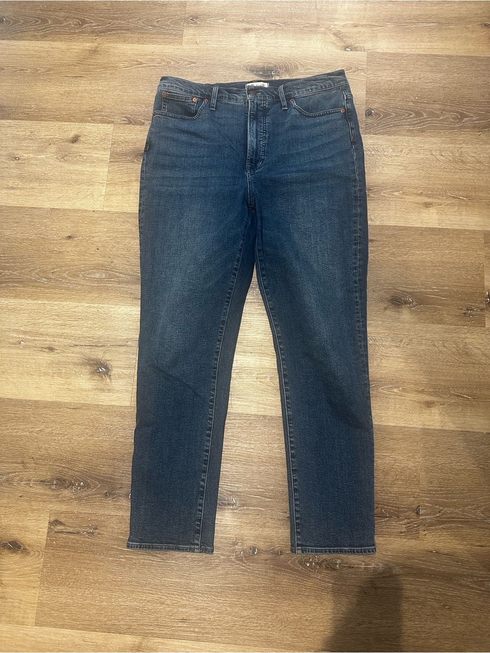 Madewell Straight-Leg Jeans 32 tall in Dark Blue Wash